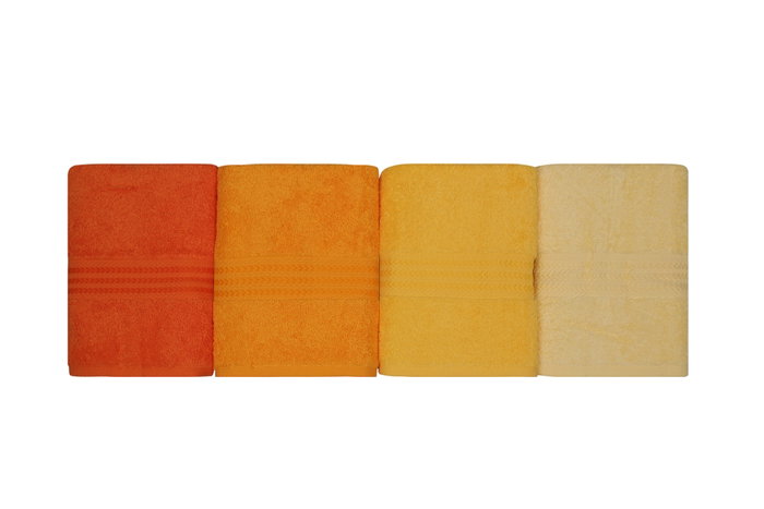 Aucune Juego de 4 toallas de mano - Amarillo - 50 x 90 cm